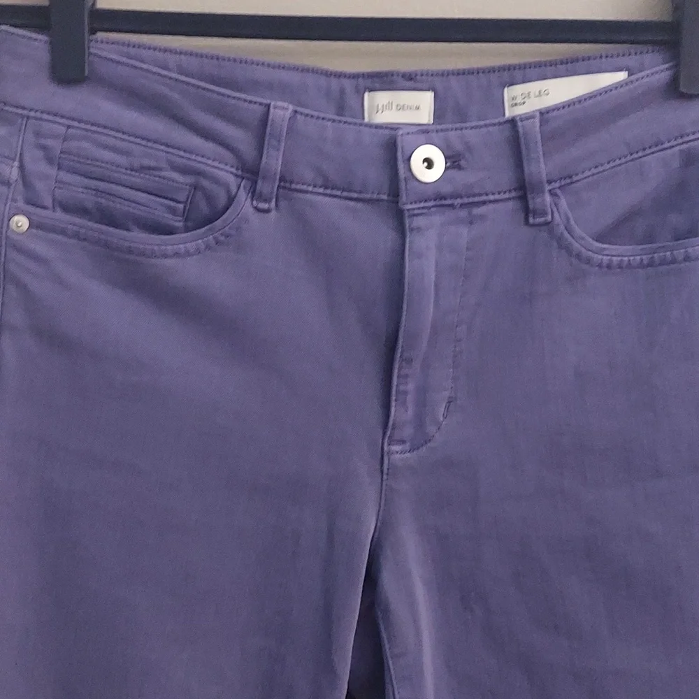 J JILL Wide-Leg Classic Cropped Midrise Jeans In Light French Violet - Picture 7 of 16